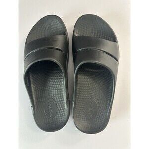 Oofos Ooahh Unisex Black Recovery Slip On Slides Lightweight Sandals M8 W10 NWOT